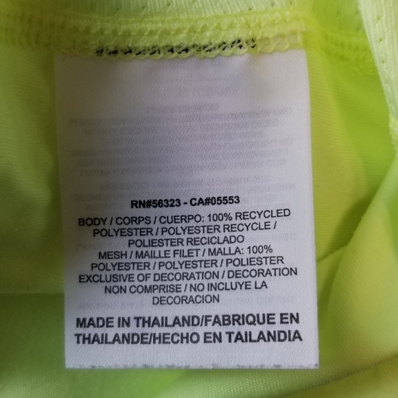 Nike Running Dri-Fit Tee. Yellow/Green. Reflective Sleeves & Mesh Sides. XS - Picture 4 of 4